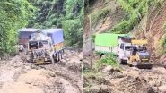 Mizoram: Severely Deteriorating Condition of NH-306 and NH-6 Triggers Petrol Shortage in State, Oil Tanker Drivers’ Outfit Announces Strike; Video Shows Trucks Struggling To Run on Dilapidated Roads