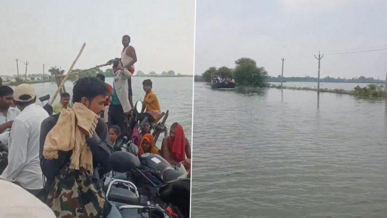 Bihar Shocker: 16 People Fall Overboard Amid Floods After Boat Crashes Due to Electric Shock in Chhapra, Search for Missing Underway