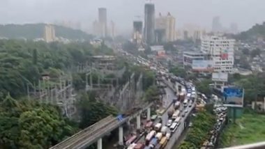 Ghodbunder Road Traffic Jam: Commuters Face Hardships, Urge CM Eknath Shinde’s Intervention As Massive Traffic Congestion Continues in Key Thane Routes for Third Consecutive Day (Pics and Videos)