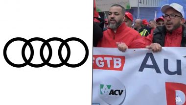 Audi Layoffs Coming? Workers Protest on Streets of Brussels in Belgium Amid Fear of Job Cuts at Audi’s Forest Plant (Watch Videos)