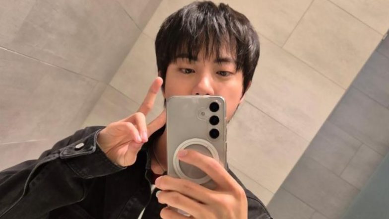 BTS Jin Looks Uber Cool in Black Denim Jacket and Matching Pants, Drops Mirror Selfie on Weverse