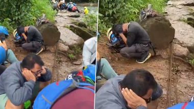 Nashik Bee Attack: Several Tourists on Trek to Harihar Fort Injured After Swarm of Bees Attacks Them, Video Surfaces