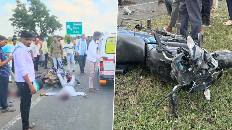 Nagpur Hit-and-Run: 3 Killed After Speeding Vehicle Rams Into Their Bike in Maharashtra, Probe Launched (See Pic and Video)