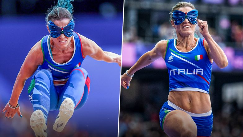 Italian Athlete Arjola Dedaj Goes Viral For Her ‘Butterfly Eye Gear’ During Paris Paralympics 2024 T11 Long Jump Final Event (See Pics)