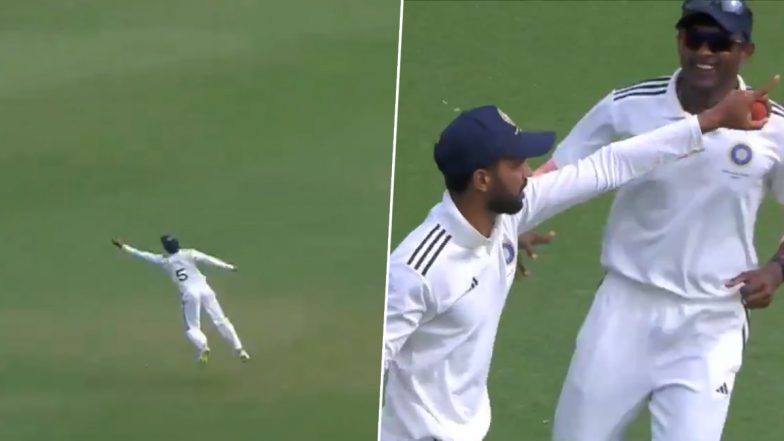 Ruturaj Gaikwad Takes Stunning One-handed Catch to Dismiss Riyan Parag During IND A vs IND C Duleep Trophy 2024 Match (Watch Video)