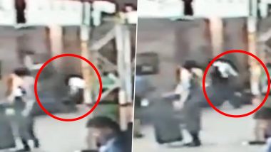 Indian Railways TC Saves Woman Passenger From Coming Under Mumbai-Kolhapur Train at Pune Station (Watch Video)