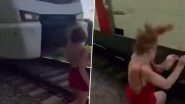 Georgia: Woman Narrowly Escapes Death After Being Knocked Down by High-Speed Train While Posing for Picture in Tbilisi, Video Goes Viral