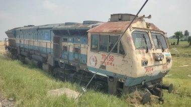 Bihar: Train Engine Ends Up in Field After Derailment in Raghunathpur Village (See Pic and Video)