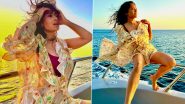 Salma Hayek Flaunts Her Sun-Kissed Beauty in No Makeup Look As She Stuns in Mini Dress While Posing on a Yacht (See Pictures)