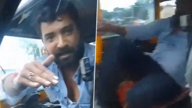 Pune Road Rage: Autorickshaw Driver Attacks Car Driver After Overtaking Dispute Near Maharashtra's Aundh Military Station, Shocking Video Surfaces