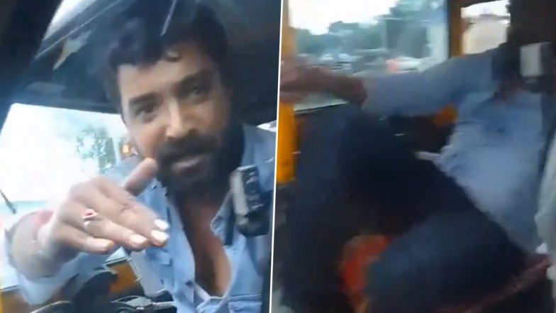 Pune Road Rage: Autorickshaw Driver Attacks Car Driver After Overtaking Dispute Near Maharashtra's Aundh Military Station, Shocking Video Surfaces