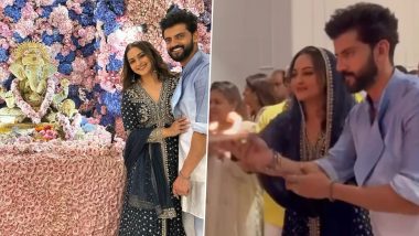 ‘Love Grows in Respect’: Sonakshi Sinha and Husband Zaheer Iqbal Celebrate Ganesh Chaturthi Together as a Married Couple (Watch Video)