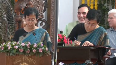 AAP Leader Atishi Takes Oath as Chief Minister of Delhi, Becomes the Youngest CM of National Capital (Watch Videos)