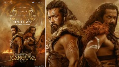 ‘Kanguva’ Release Date: Suriya, Bobby Deol’s Film Avoids Clash With Rajinikanth’s ‘Vettaiyan’, to Now Arrive in Theatres on November 14, 2024 (Watch Motion Poster)