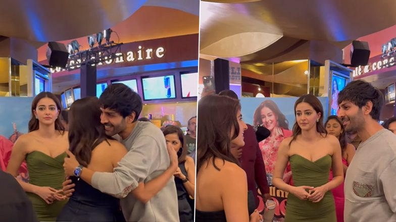 ‘Call Me Bae’ Screening: Kartik Aaryan Hugs Rumoured Ex-Sara Ali Khan; 'Jealous' Ananya Panday’s Reaction Goes Viral (Watch Video)