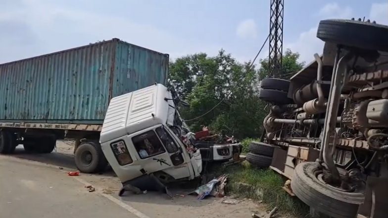 Ludhiana Bus Accident: 1 Dead, 2 Critically Injured as Haridwar-Jammu Bus Crashes in Punjab; 35 People Hospitalised (Watch Videos)