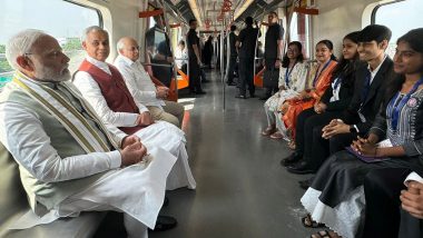 Narendra Modi Takes First Ride on Newly Inaugurated Phase-II of Ahmedabad Metro Rail Project ( See Pics)