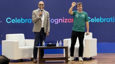 Two-Time Formula One Champion Fernando Alonso Visits India, Makes Special Guest Appearance for Cognizant’s Meet in Chennai