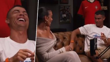 Cristiano Ronaldo Hilariously Uses Lionel Messi’s Famous ‘Que Miras Bobo’ Line While Sharing Space With Partner Georgina Rodriguez on His YouTube Channel (Watch Video)