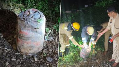 Kalindi Express Train Derailment Bid: Attempt Made To Derail Bhiwani-Bound Train by Placing LPG Cylinder on Railway Tracks in Kanpur; Pics and Videos Surface