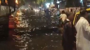 Mumbai Rains: Severe Waterlogging, Traffic Snarls Witnessed in Several Parts of City, Landslide at Mumbra Bypass (Watch Videos)