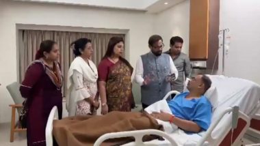 Shiv Sena MP Naresh Mhaske Meets Thane Police API Nilesh More Injured During Badlapur Rape Accused Akshay Shinde Encounter (Watch Video)