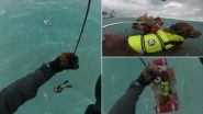 Hurricane Helene: US Coast Guard Rescues Man and Dog from Disabled Sailboat, Viral Video Surfaces