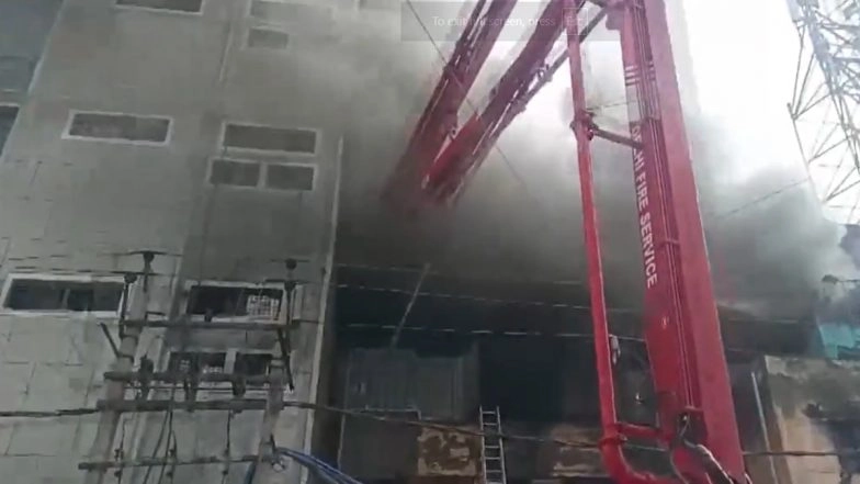 Fire Breaks Out in Shoe Factory on Lawrence Road in Delhi