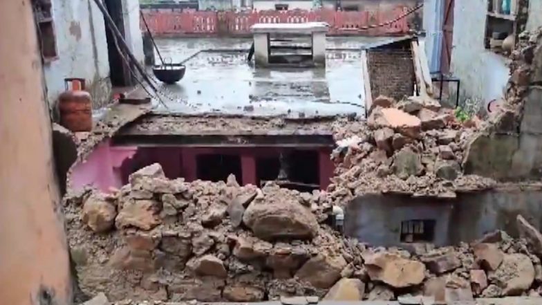 Alwar House Collapse: House Collapses in Rajasthan After Heavy Rains (Watch Video)