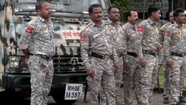 Chhatrapati Shivaji Maharaj Statue Collapse: Security Tightened in Mumbai Ahead of MVA Protest Over Maratha King’s Statue Crash (Watch Video)