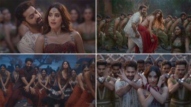 ‘Devara - Part 1’ Song ‘Daavudi’: Jr NTR and Janhvi Kapoor’s Chemistry Shines in This Peppy Dance Number; Do Not Miss the Hook Step! (Watch Video)