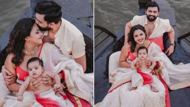 Onam 2024: Amala Paul and Jagat Desai Reveal Son Ilai’s Face in Adorable Family Photos As They Extend Festive Wishes