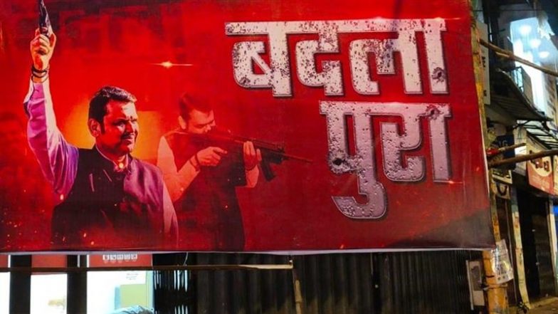 ‘Badla Pura’: Gun-Wielding Devendra Fadnavis Appears on Mystery Poster After Badlapur Rape Accused Akshay Shinde Encounter (See Pic)