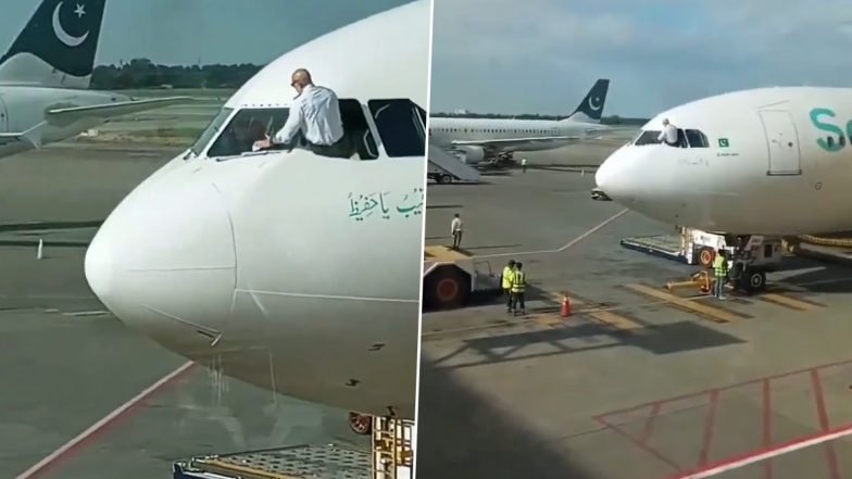 Pakistani Serene Air Pilot Cleans Aircraft Windscreen Instead of Sanitation Staff Before Takeoff, Video Goes Viral