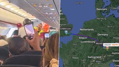 Drunk EasyJet Passenger Forces London-Greece Flight To Make Emergency Landing, Attempts To Storm Cockpit, Open Exit, Hurl Abuses and More (Watch Video)