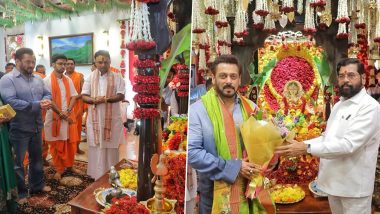 Ganeshotsav 2024: Salman Khan, Arpita Khan Visit Maharashtra CM Eknath Shinde’s Residence for Ganesh Chaturthi Celebrations (View Pics)