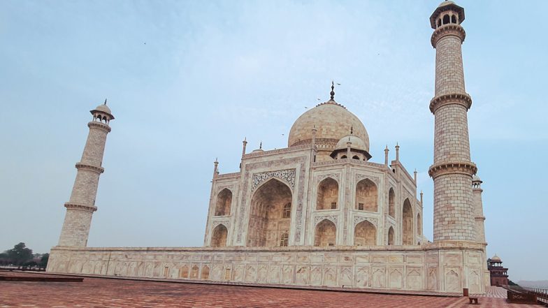 Taj Mahal Security Breach: Foreign Tourists With Mumbai Youth Enter Restricted Area of Agra Monument, Click Photos; Police Detain All (Watch Videos)