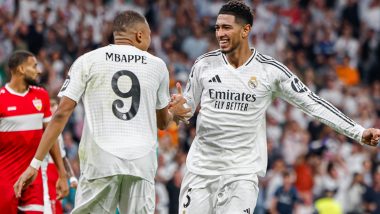 UEFA Champions League 2024–25: Jude Bellingham Hails Kylian Mbappe As ‘Huge Player’ for Real Madrid After Win Over Stuttgart