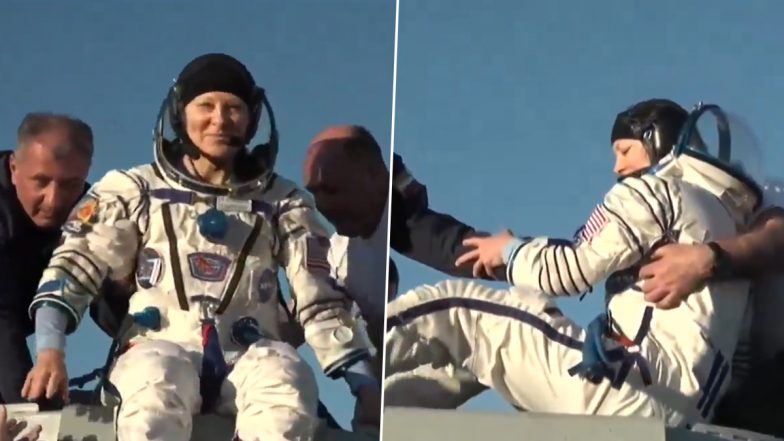 NASA Astronaut Tracy Dyson and Her Crewmates Roscosmos Cosmonauts Oleg Kononenko, Nikolai Chub Safely Return to Earth From ISS (Watch Video)