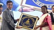 President Droupadi Murmu Unveils New Flag and Insignia of Supreme Court To Mark 75th Year of Its Establishment (See Pic)