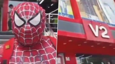 ‘Spider-Man’ at UP Police Exam 2024: Man Dressed As Superhero Shows Up for Police Constable Exams in Lakhimpur Kheri, Video Goes Viral