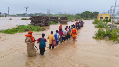 Andhra Pradesh Rains: Rescue, Relief Operation Intensified in Flood-Hit Vijayawada; Several Residential Areas Submerged (See Pics and Videos)