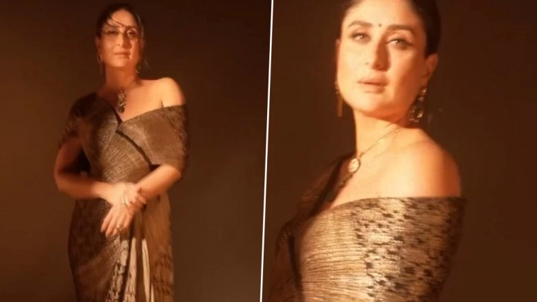 Kareena Kapoor Khan Brings Vintage Glam in Banarasi Saree With Modern Twist (See Pics)