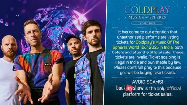 Coldplay India Concert Tickets Being Sold in Black Market via Platforms Like Viagogo? MNS Leader Ameya Khopkar Alleges Corruption by BookMyShow, Warns of ‘Taste of Hotplay’ if Justice Not Done With Youths