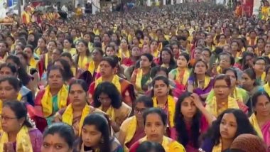 Ganesh Chaturthi 2024: 35,000 Women Chant ‘Atharvashirsha’ at Pune’s Dagdusheth Ganapati Pandal (Watch Video)