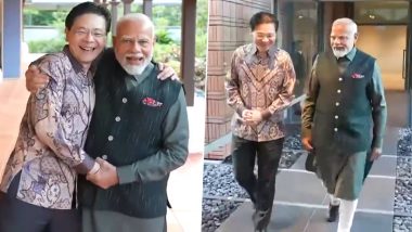 Prime Minister Narendra Modi Meets Counterpart Lawrence Wong at Sri Temasek on Day 1 of Singapore Visit, Check PM Modi’s Full Itinerary Here (Watch Video)