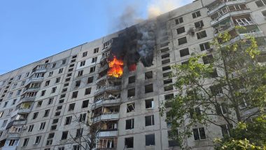 Russia-Ukraine War: President Volodymyr Zelenskyy Calls for Global Support After Russian Shelling Strikes Residential Building, Injuring 30 Including 3 Children in Kharkiv (See Pic and Videos)