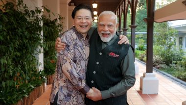 PM Modi Singapore Visit: Prime Minister Narendra Modi Meets Singapore Counterpart Lawrence Wong To Discuss Ties (Watch Video)