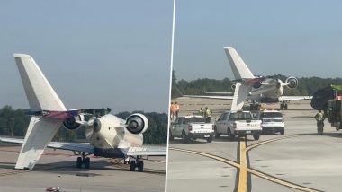 US Plane Collison: Delta Flight 295 Hits and Knocks Off Tail of Endeavor Air Flight 5526 at Hartsfield-Jackson Atlanta International Airport (See Pics and Video)