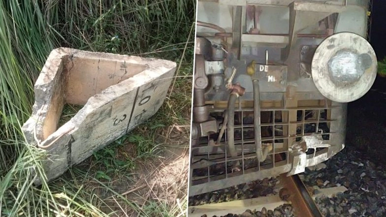 Goods Train Hits 2 Cement Blocks Kept On Freight Corridor Tracks by Miscreants in Ajmer